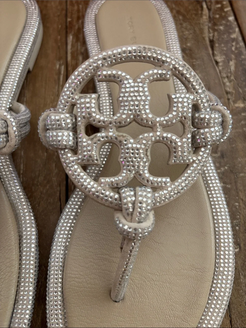 Tory Burch Miller Knotted Pave Embellished Crystal/Suede w/dustbag NIB - Picture 2 of 14